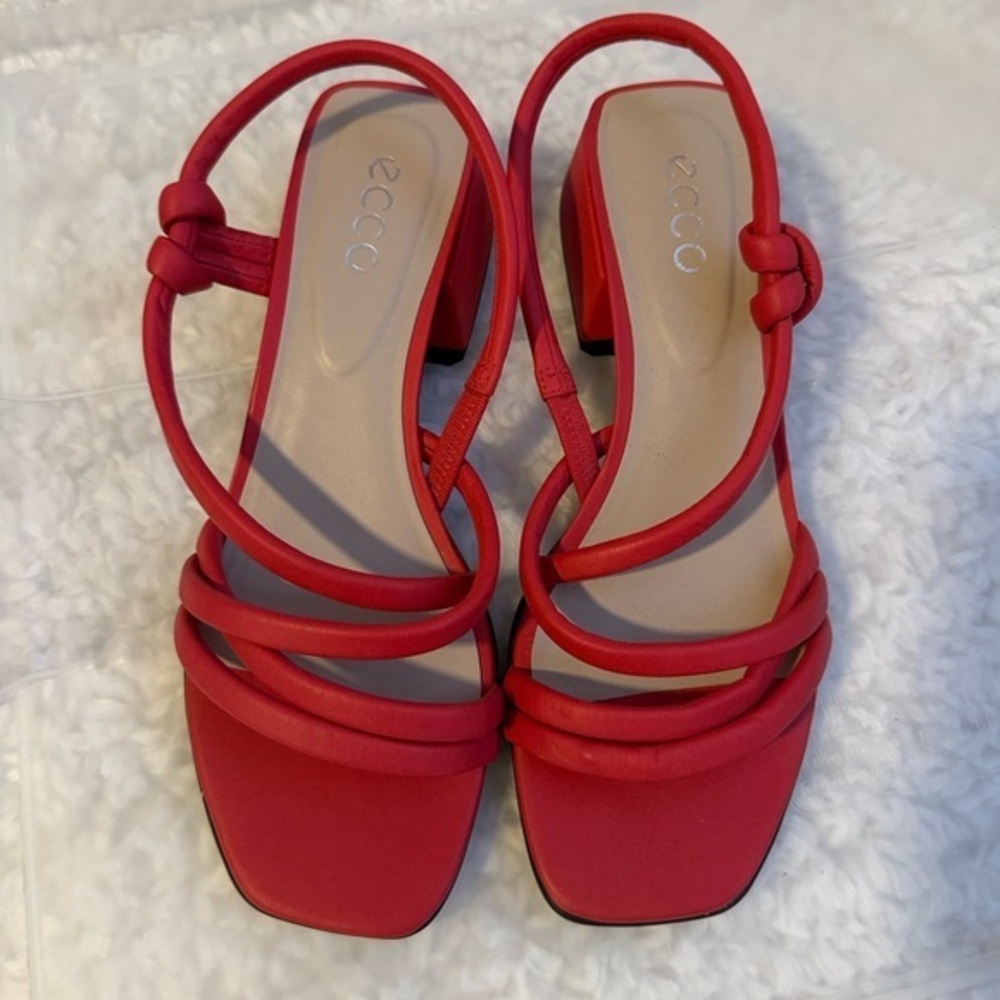 Ecco Women's Vibrant Red Heeled Sandals